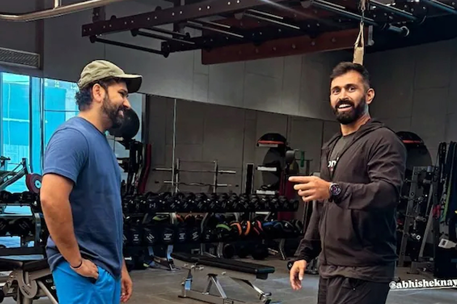 Rohit Sharma practices hard