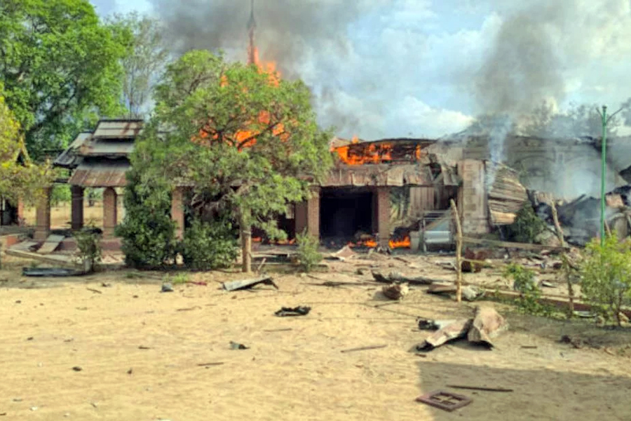 Air strike on schools