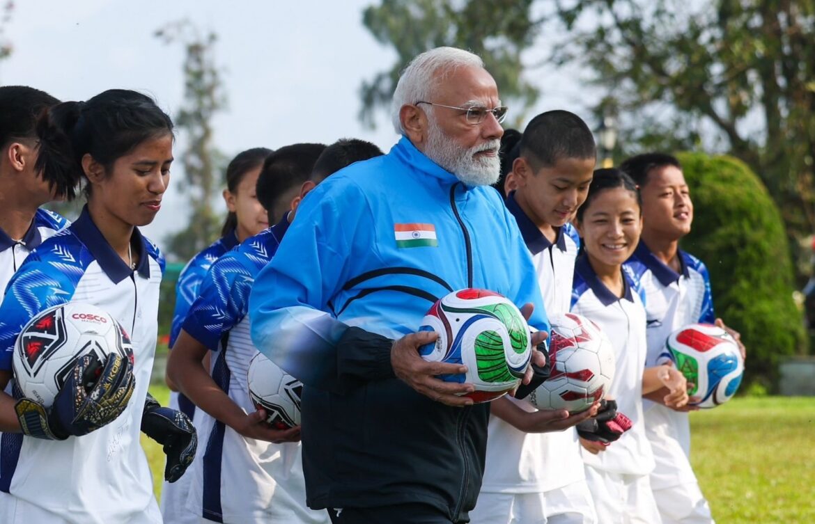 Prime Minister Modi enjoyed playing football