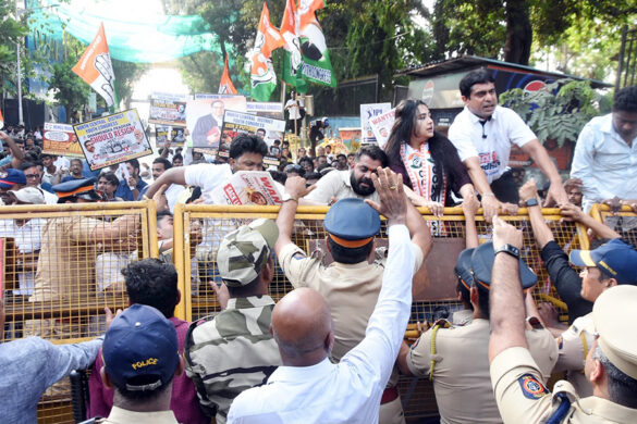 Congress holds protest march in Mumbai against paper leaks