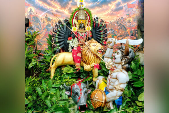 Worship of Ambabai in the form of Mahishasurmardini